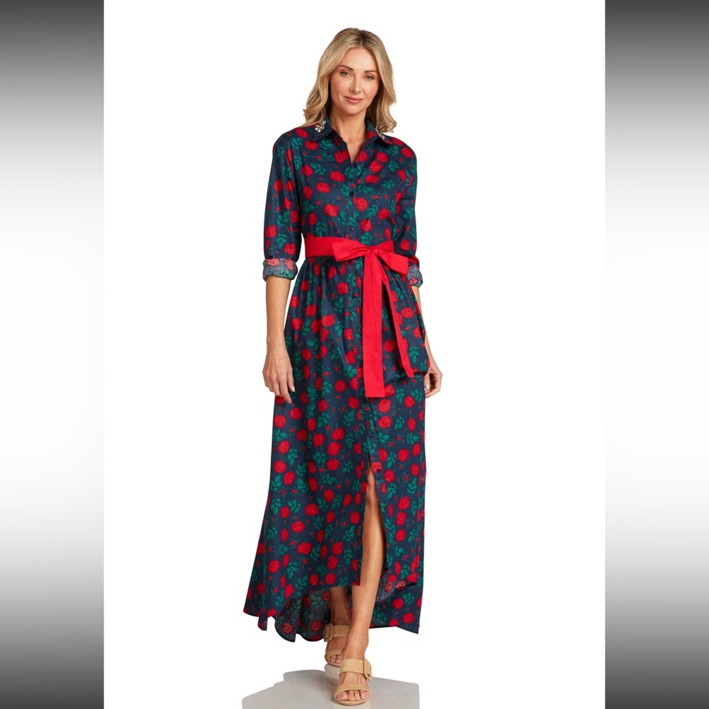 Navy floral maxi dress 2